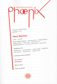 Revue Phoenix N 2 - Henry Bauchau