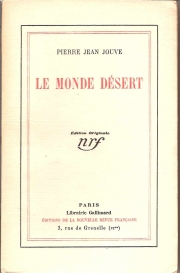 Jouve 1926 Le Monde dsert Couverture