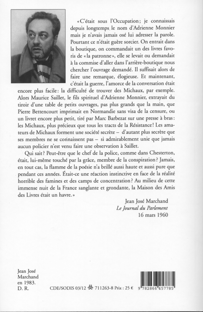Jean-Jos Marchand - Ecrits 1958-1982 - 4me de couverture