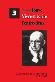 Cahier Jouve N° 3 - 2015 - Editions Calliopées