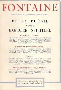 Fontaine - De la Poésie comme exercice spirituel - Mars-avril 1942  - Réédition 1978