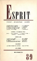 Couverture Esprit aout-septembre - 1954