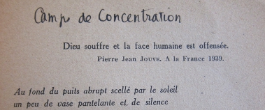 Pierre Emmanuel - Jour de Colère - Camp de Concentration