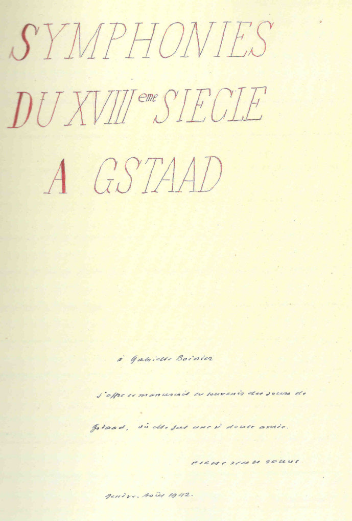 Jouve - Manuscrit dédicacé à Gabrielle Boissier