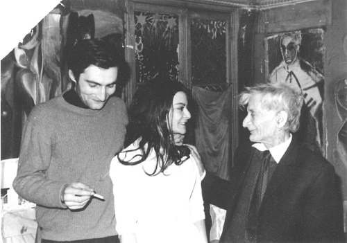Jean Wahl avec sa fille Barbara et son futur gendre Ferriero Corolla - Paris 1970