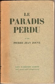 Jouve - 1929 - Paradis perdu